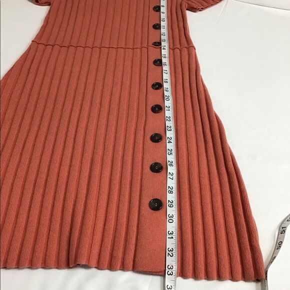 Free People Orange Lottie Rib Mini Dress New Size Small - Picture 8 of 10